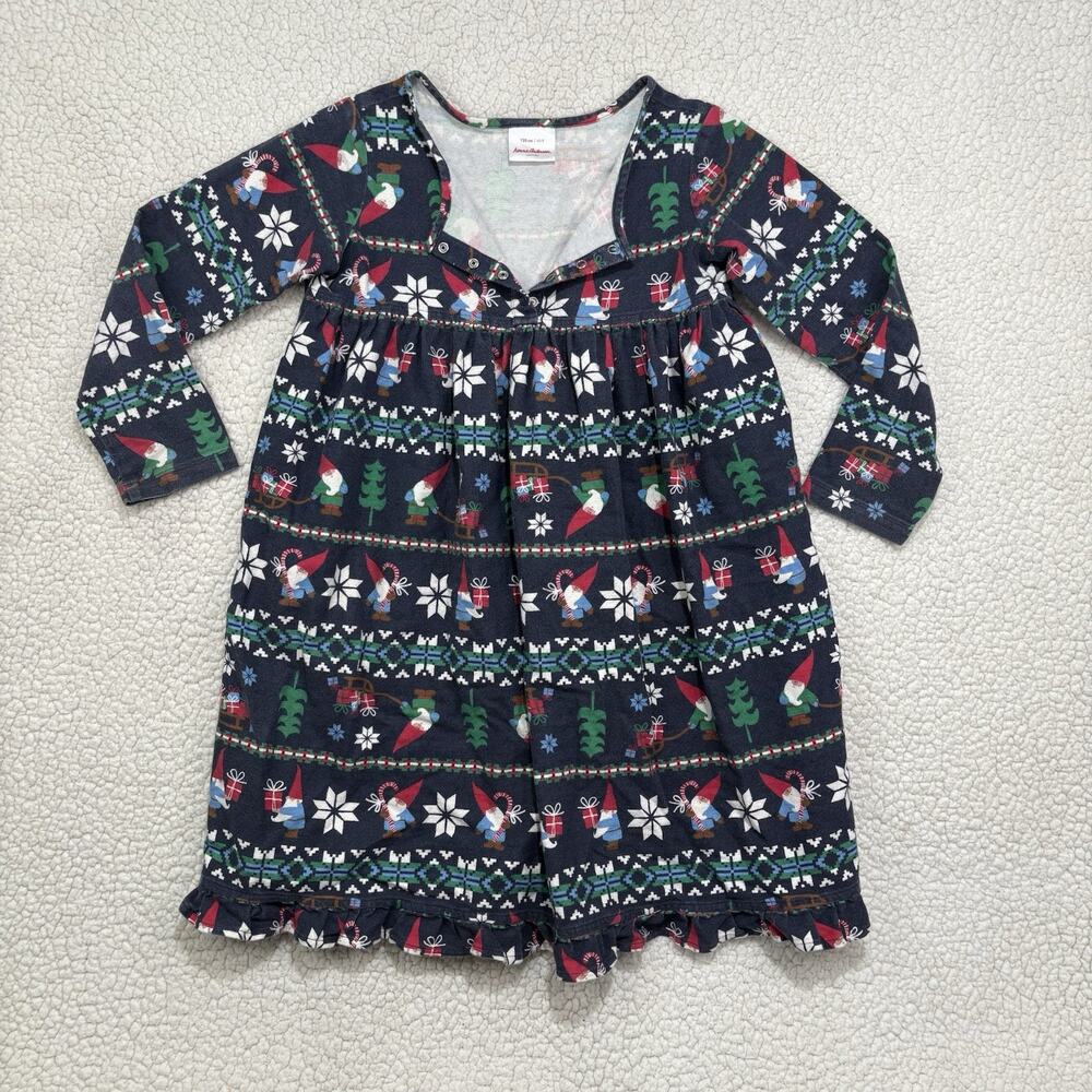 Hanna Andersson Gnome Fair Isle Christmas Dress Girls Size 8‎ (130 cm) Ruffle